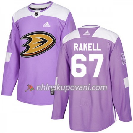 Anaheim Ducks Dresy Rickard Rakell 67 Adidas 2017-2018 Nachová Fights Cancer Practice Authentic - Pánské